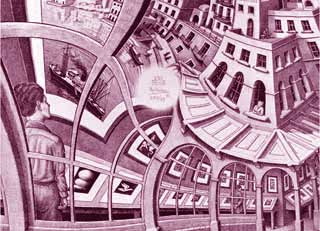 Illusioni ottiche, città deformata