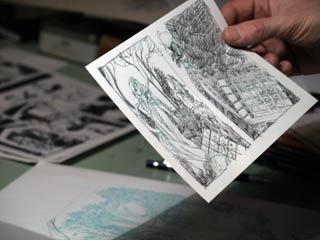 Mario Alberti nel suo studio