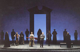 Una scena di Vita di Galileo progettata da Pier Paolo Bisleri