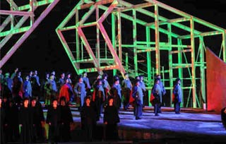 Allestimaneto del Nabucco all'Arena di Verona nella stagione 2008