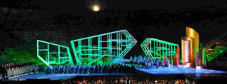Allestimaneto del Nabucco all'Arena di Verona nella stagione 2008