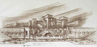 Bozzetto di scene per Il Rigoletto di Giuseppe Verdi andato in scena all arena di Verona