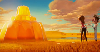 Una scena del film Piovono Polpette