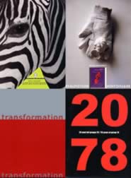 In senso orario i manifesti di Naturanaturans(1996), Realfiction (1997), Transformation (1998), Work in progress (1999)