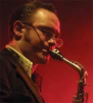 Valentino Bianchi, sax dei Quintorigo, live a Tavagnasco Rock &mdash; foto Pantacolor Ivrea