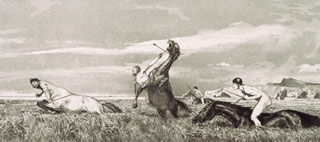 Max Klinger, Centauro inseguito, 1881, acquaforte