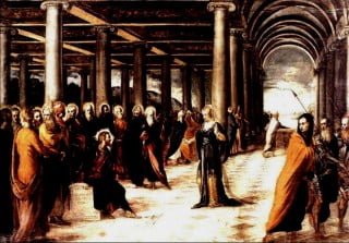 Il dipinto Cristo e l'adultera Il dipinto Cristo e l'adultera