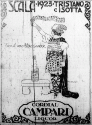 Pubblicità concomitante con la rappresentazione con scene di Appia e diretta da Toscanini